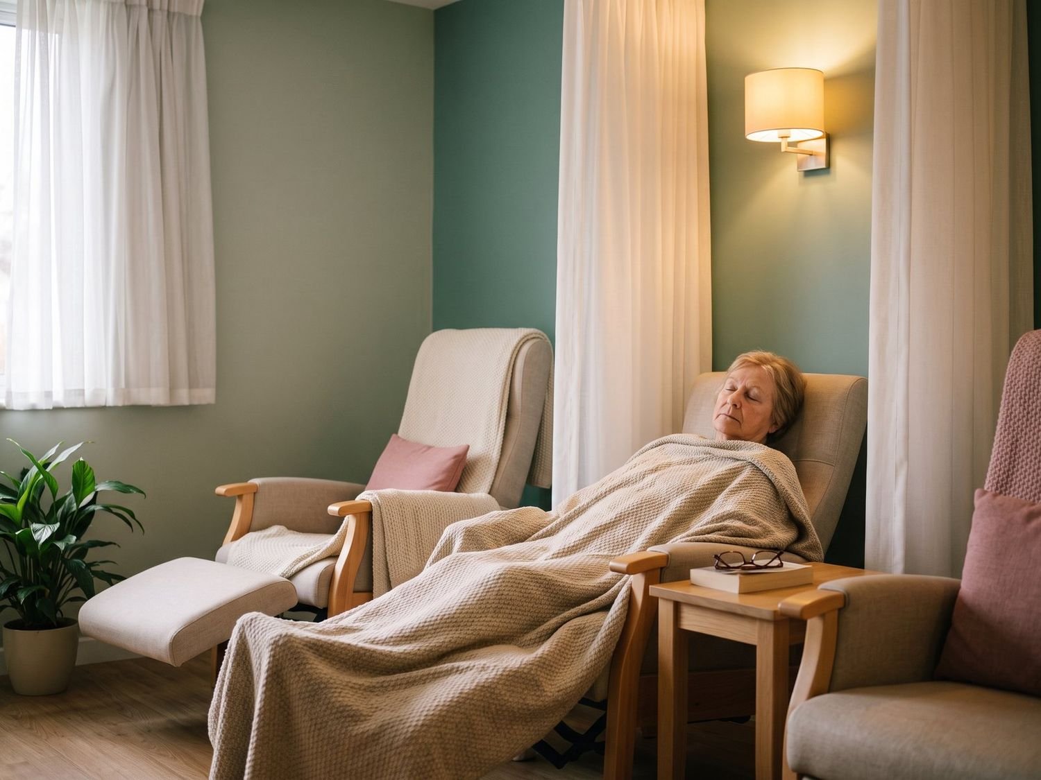 The quiet rest room with recliners for an afternoon nap